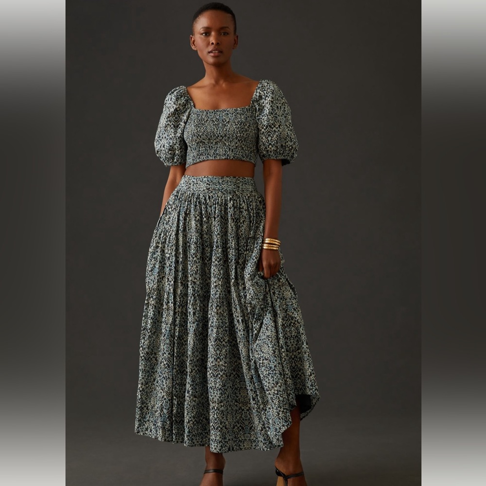 Anthropologie/Forever that girl smocked skirt set